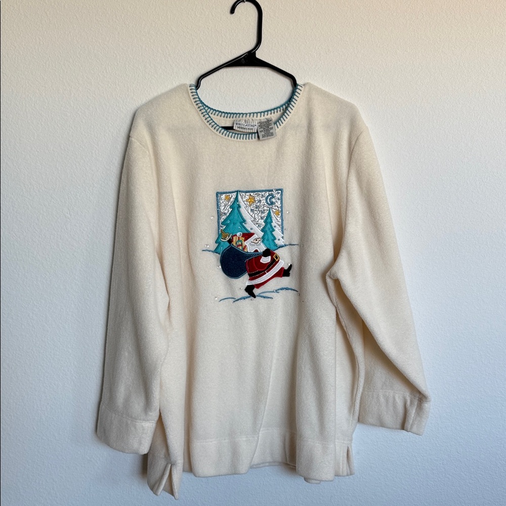 White Stag Cream Sweater with Winter Scene - Picture 6 of 11